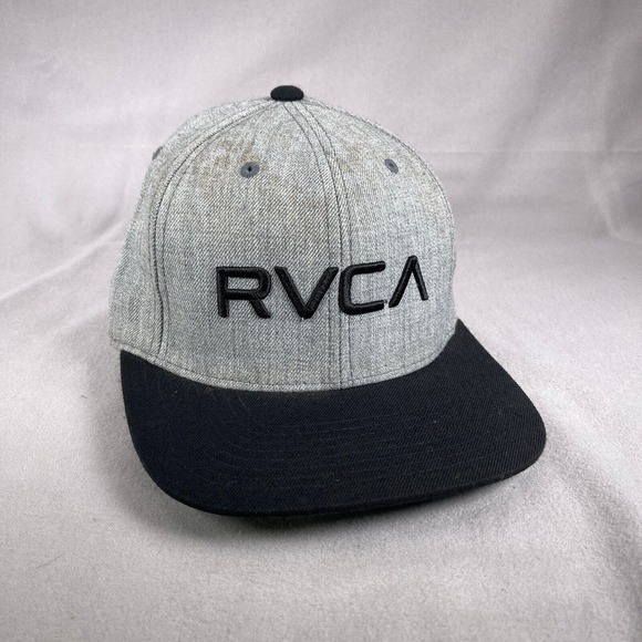 RVCA Hat Mens One Size Gray Snapback‎ Cap Flat Bill Surfer Skater Casual - Picture 1 of 10